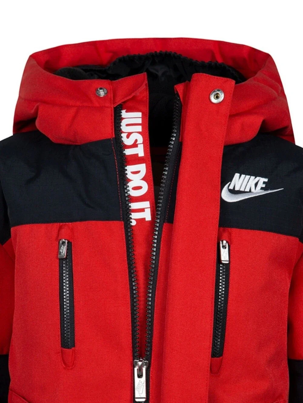 Nike Boys' Logo Tape Outdoor Fleece Lined Heavyweight Red Coat Size 2T MSRP $120